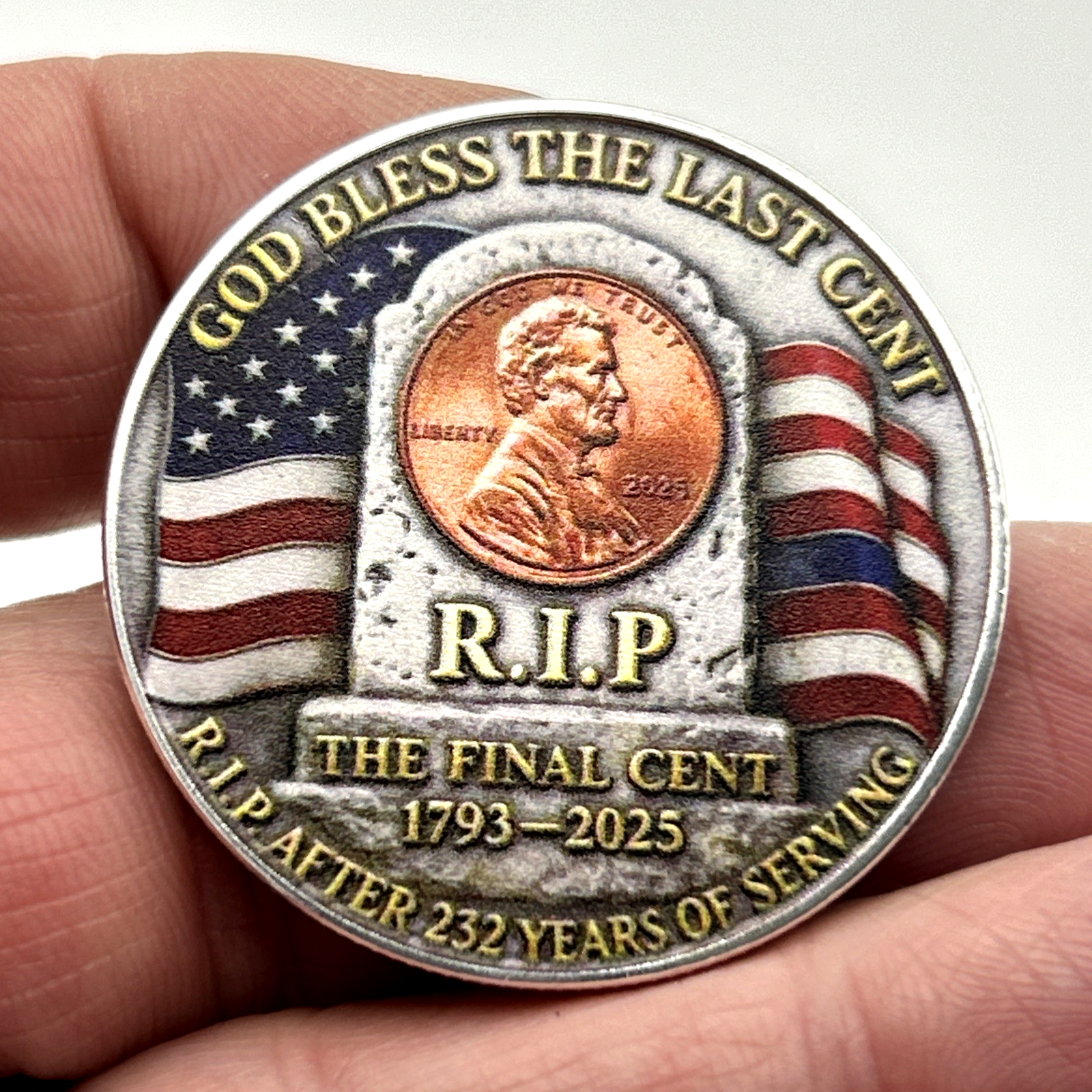 The Last Cent Tribute RIP 232 Years *Philadelphia Penny (2D Flat) Coin ...