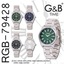 G&B Mens Metal Bracelet Quartz Wristwatch Col...