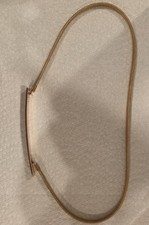 Vtg 80s gold womens stretch belt 27 inch bar clasp marked DK-781