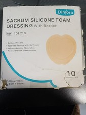 Wound Dressing Sacrum Foam Bandages Silicone Adhesive Border 7"x7" 10 Packs K9