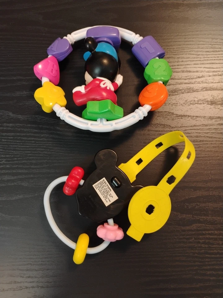 Juguetes para bebés de Mickey Mouse vintage de Disney 1984 sonajeros Foto 2 de 2