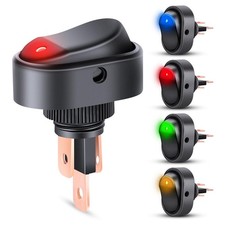 5PCS LED Lighted Rocker Switch 12V Illuminated ON Off Toggle Switches 30A 3Pin S