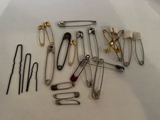Vintage Mixed Lot of Pins Plastic Metal Diaper, Safety Pins And Hair Collection