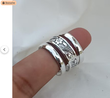 Designer 925 Sterling Silver 3 Band Set Handmade Partywear Ring All Size R360