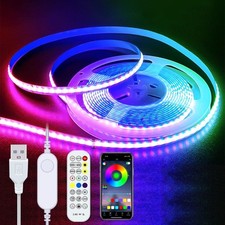 LED Strip Lights RGB COB 6.56 FT 1152 LEDs 5V USB Color Changing Short Strip ...