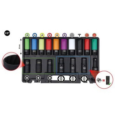 KS TOOLS Kraft-Stecknuss 515.0885 Chrom-Molybdänstahl