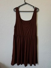 Shein Curve Swing Dress Women’s 3XL Brown Sleeveless Stretch Skater 1702