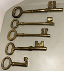 5 (Five) Vintage Brass Keys 6" Inch to 3" Skeleton 6 Inch. For various locks — photo 5
