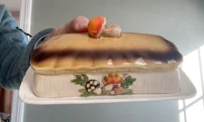 Sears Roebuck 1978 Merry Mushroom Covered Butter Dish Japan Vintage AS IS READ