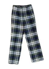 Vintage 1960's Blue Green Tartan Plaid Women's Pants Preowned