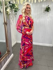 Pink One Shoulder Cut Out Maxi Dress Size 8-10 RRP £75