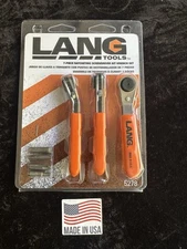 NOS 🔥 Lang Tools USA 7pc Ratcheting Screwdriver Bit Wrench Set 5278