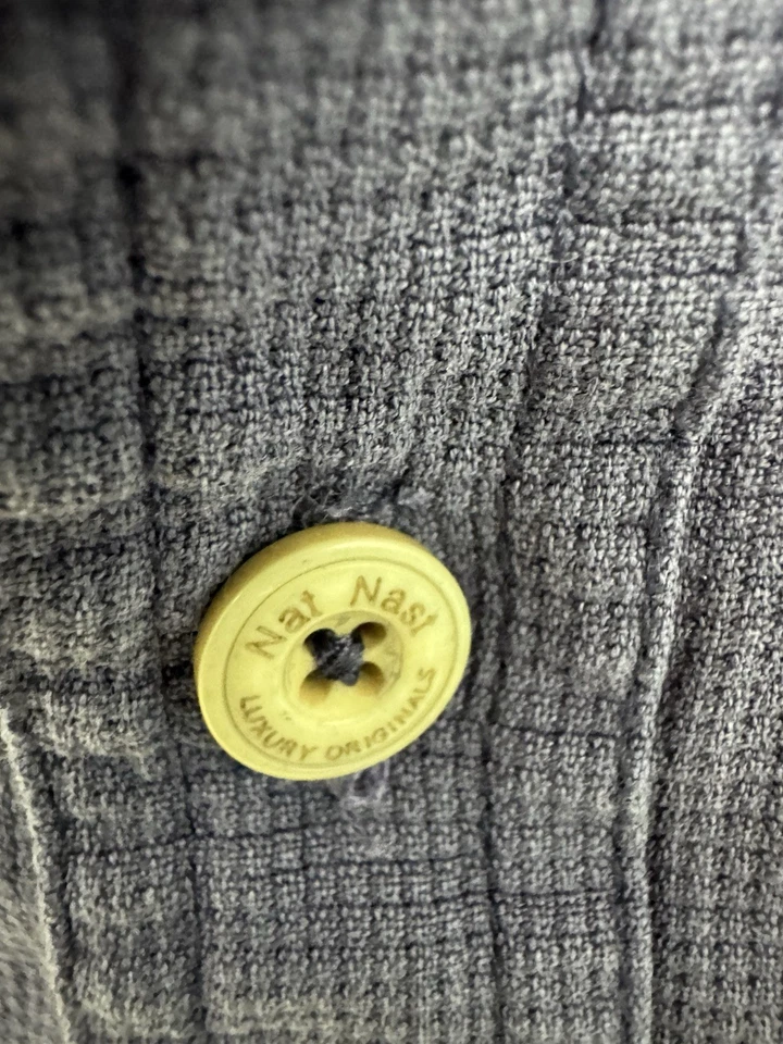 Nat Nast Shirt Men's M Purple Luxury Originals Long Sleeve Button Up Silk Blend - Image 4 of 4