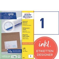 Avery Zweckform Universal-Etiketten, 210 X 148 Mm, Weiß, A5 1 Bis 20X Spare 19%
