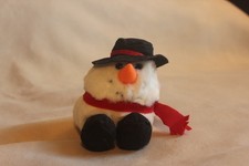 Vintage Puffkins FLURRY Snowman Christmas LE 4" Plush Stuffed Animal Toy Swibco