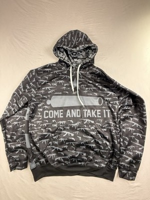 American AF Greater Half Hoodie Men s Pullover God Bless Texas Flag Guns Size L
