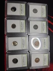 Lot (8) Slabs, Steel Wheat Penny,Roosevelt Dime, Medieval+