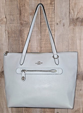Coach Taylor Sky Blue Pebble Leather Tote Style 38312 Silver-Tone Hardware