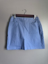 Esprit Light blue with subtle checkered pattern Mini Skirt Size 7-8 Y2K Retro