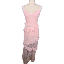 NWT! FOREVER 21 Size Small Women's Pastel Pink Dress Lace Layered