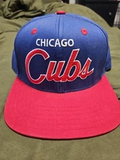 Vtg American Needle Cooperstown Collection MLB Chicago Cubs Script Snapback Blue