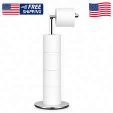Toilet Paper Holder Stand, Free Standing Toilet Paper Roll Holder with Reserve