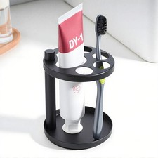 Metal Toothbrush Holder Stand for Bathroom: Stainless Steel Ventilated Black