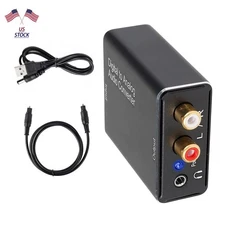 New Optical Coaxial Toslink Digital-to-Analog Audio Converter Audio RCA L/R