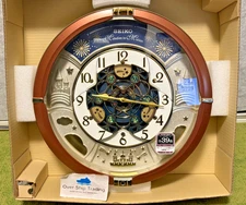 SEIKO RE601B Wall Clock Analog 52 Melody In Motion Song Automation Clock 30th