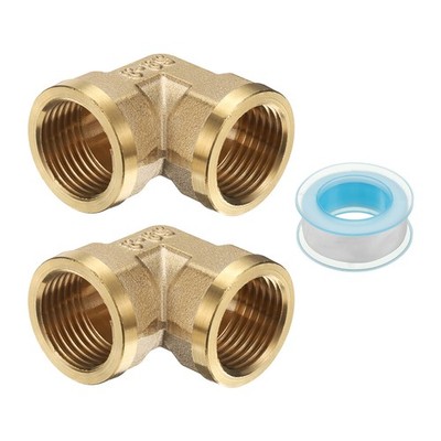 2 Stück 90° Messing Bogen Fitting 1/2'' BSP Innengewinde x 1/2'' BSP für Rohr