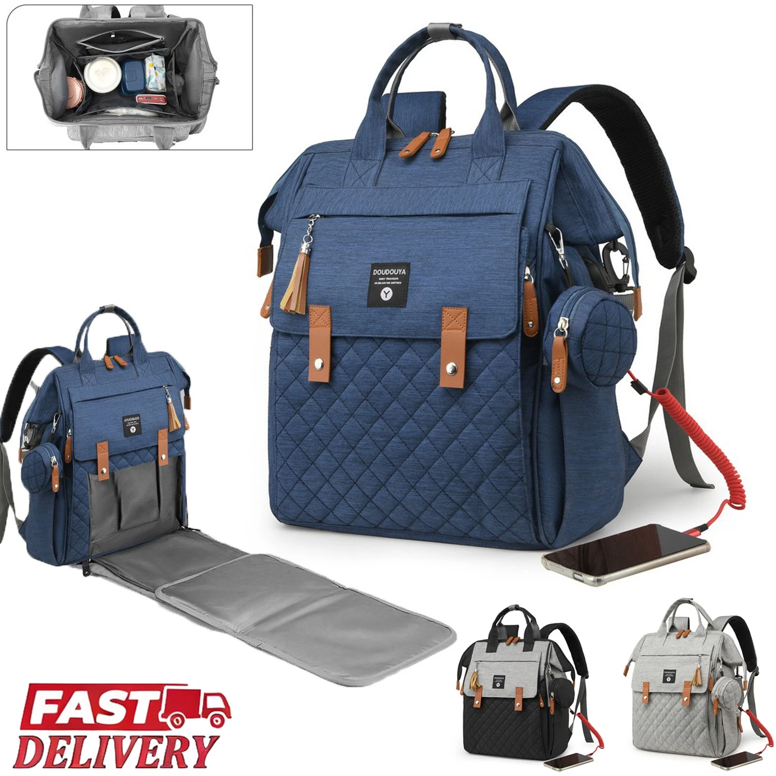Baby Diaper Bag Travel Backpack Portable Mom Maternity Changing Pad Waterproof