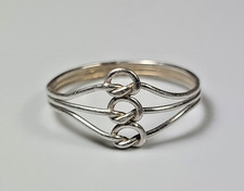 Delicate Ladies Triple Knot Sterling Silver Wire Fashion Ring - Sz 5