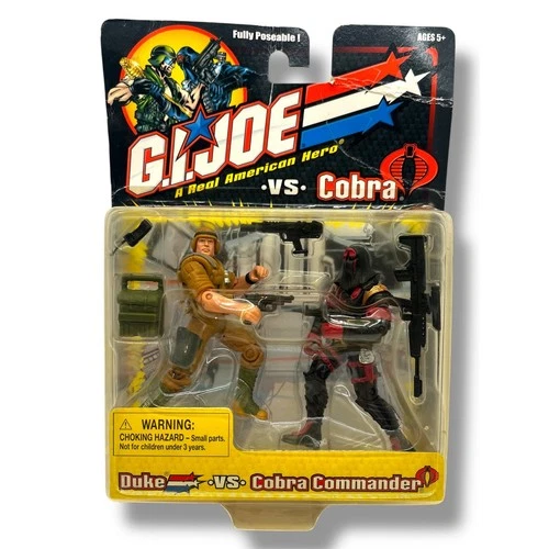 G I Joe Duke VS Cobra Commander 2001 Hasbro Action Figure Set American Hero NIP