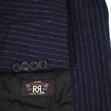 RRL Ralph Lauren sport coat Mens 40R Navy Blue Wool chalk stripe notch lapel