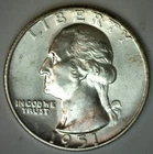1951 D Washington UNCIRCULATED Silver Quarter 25c US Denver Mint Coin UNC
