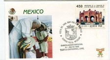 D32985 Visita Papal Papa Juan Pablo II Cubierta Tuxtla Gutiérrez México 1990