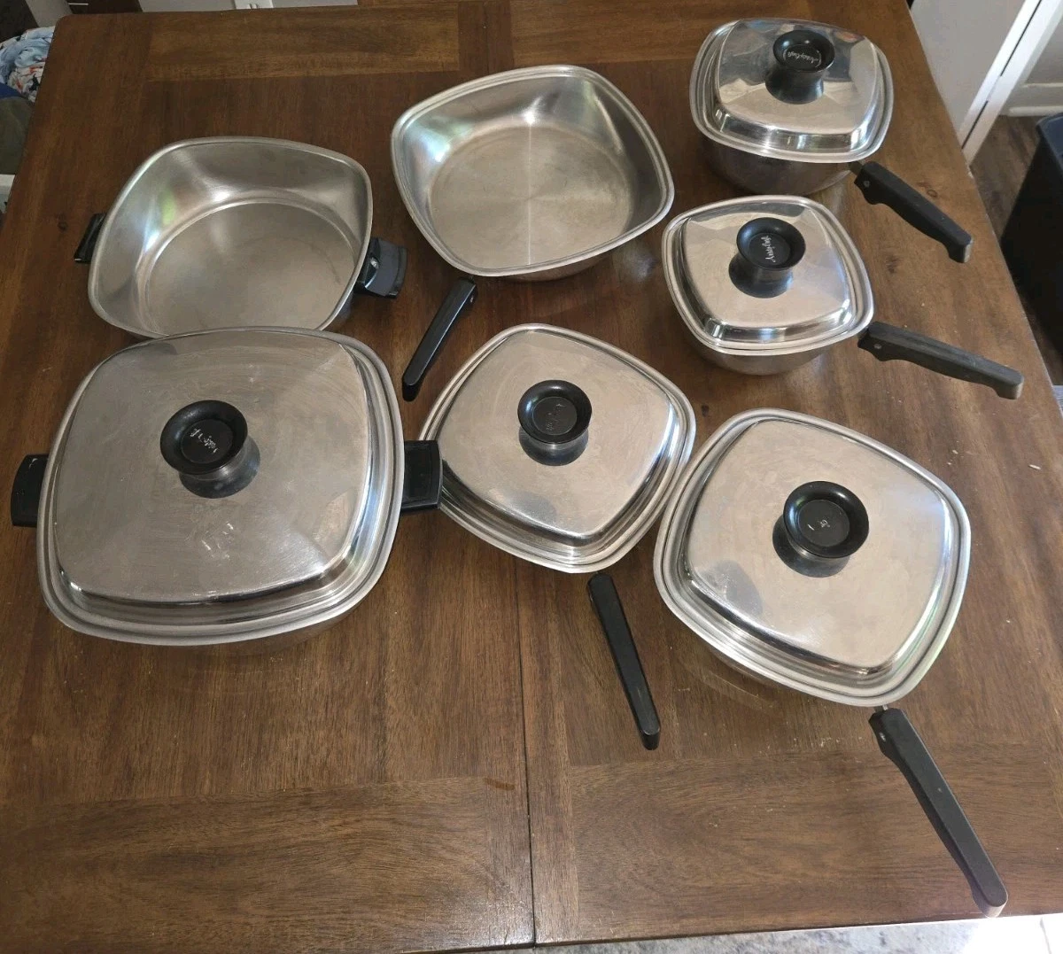 Vintage Aristo-Craft 18-8 Stainless Steel Multi-Ply Cookware Set USA Square Pans