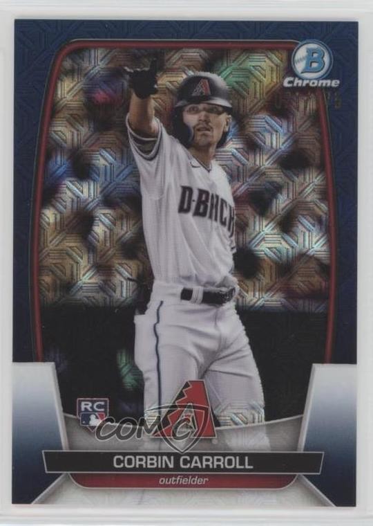 2023 Bowman Mega Box Chrome Navy Mojo Refractor /175 Corbin Carroll #73 0y1a
