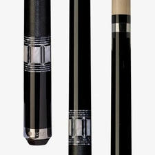 Lucasi LZC44 Zero Flexpoint Pool Cue – Black Mother of Pearl Inlays Linen Wrap