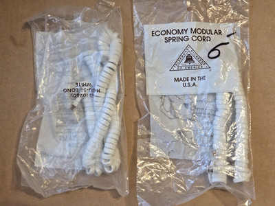 Lot Of Two White Telephone Handset Cord