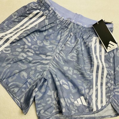 NWT ADIDAS Mens Reflective Leopard Print Own The Run 5  Lavender Running Shorts