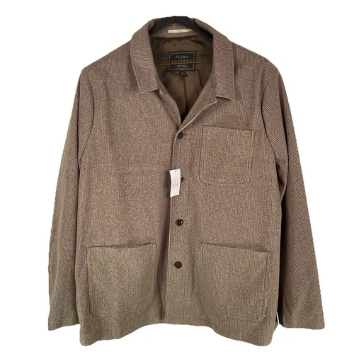 Jos A Bank Reserve Mens 2XL Casual 5 Button Flannel Jacket Brown Houndstooth NWT