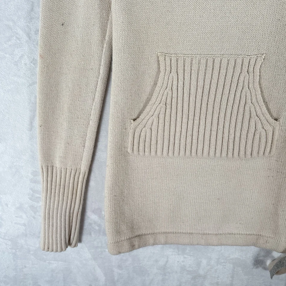 Suéter Anthropologie Sleeping On Snow para mujer XS marfil cabello de conejo mezcla capucha Foto 3 de 4