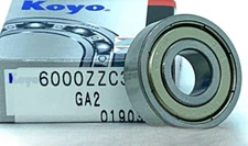 KOYO 6000 ZZ C3, Deep Groove Roller Bearing (SKF 2Z, NSK FAG 2RZ, Fafnir 202KDD)