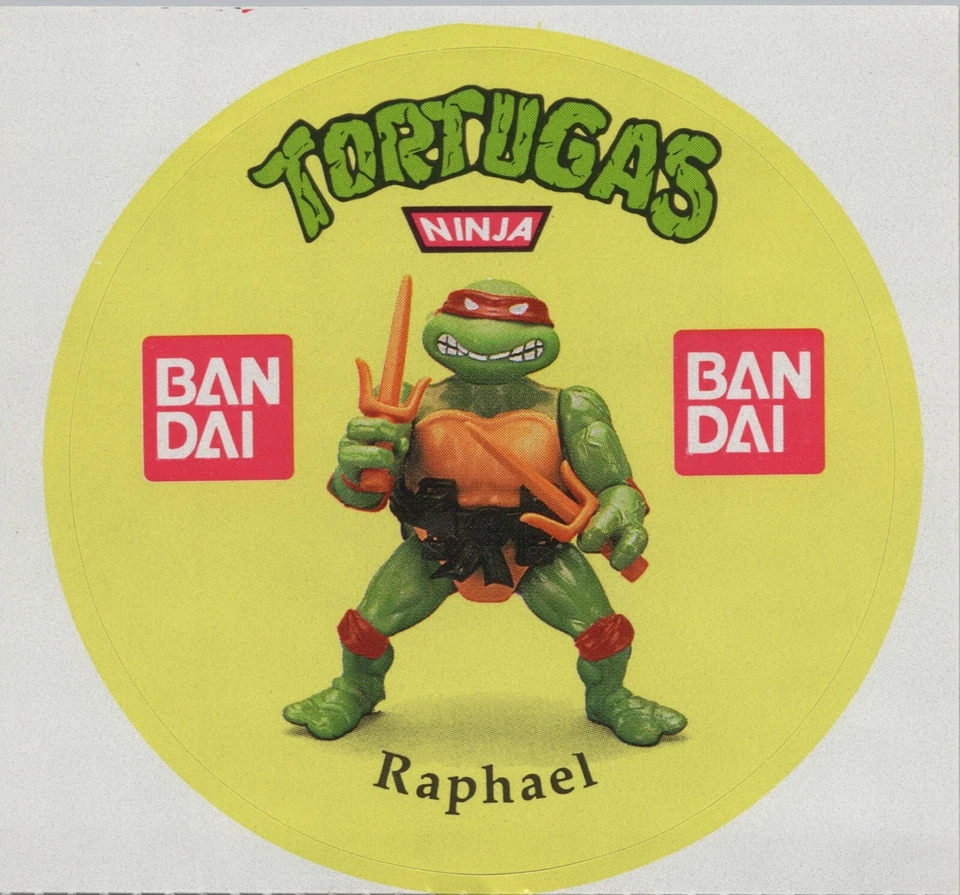 Pegatina TMNT RAPHAEL 1989 3" (7,5 cm.) Figuras de acción Diámetro Promo España RARAS Foto 2 de 2