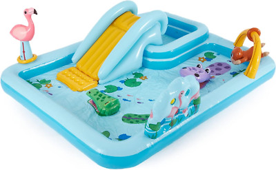 96'' X 78'' X 28'' Inflatable Jungle Adventure Play Center Spray Kiddie Pool Summer