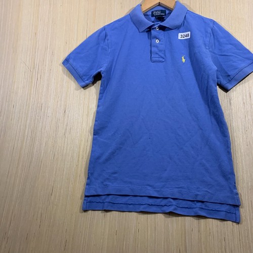 Vintage Polo Ralph Lauren Shirt Youth Medium Blue Short Sleeve Boy's Pullover - Picture 3 of 11