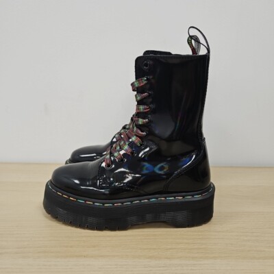 Platform Boots Dr Martens Iridescent Rainbow RARE Dr Marten Vegan