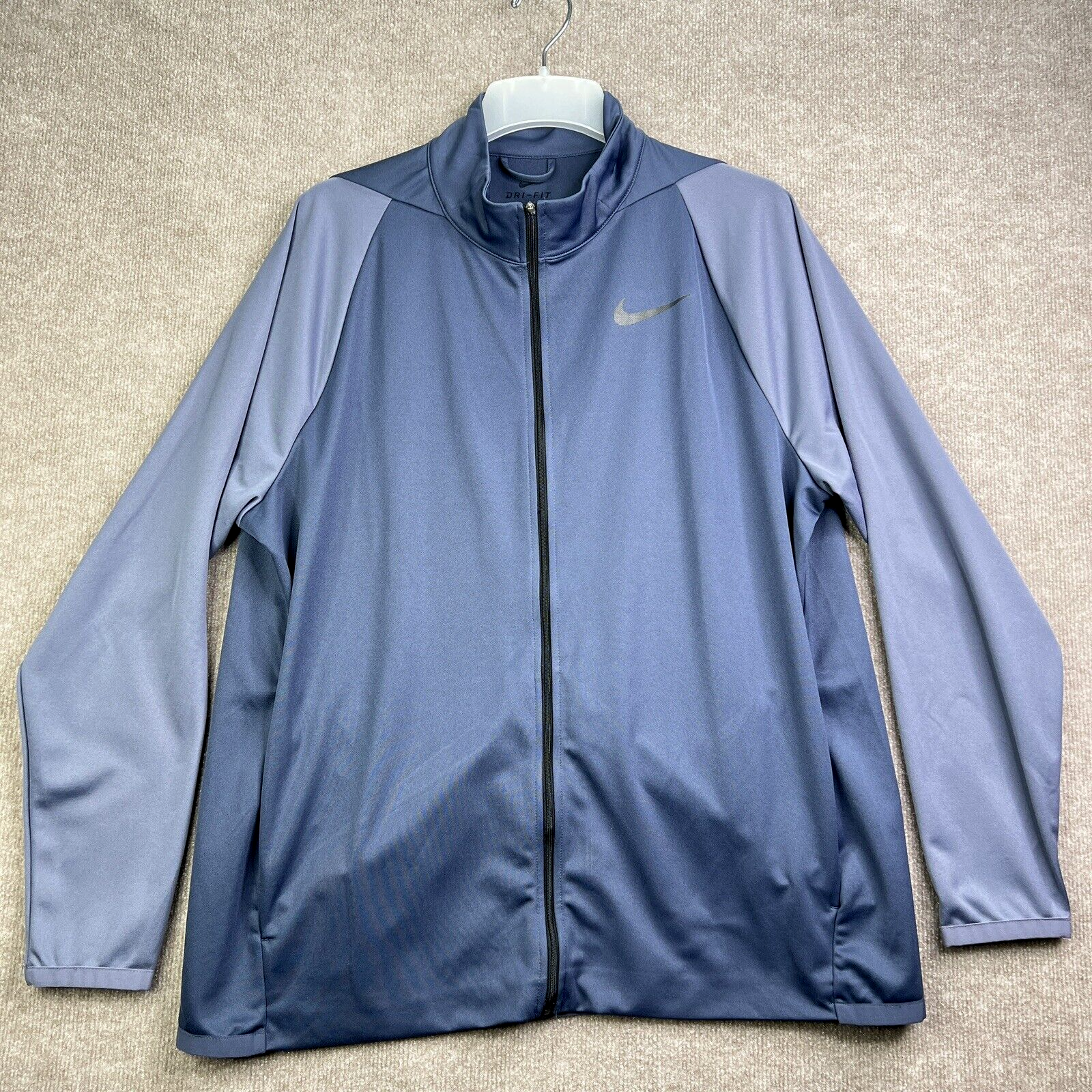 Nike Epic Training Jacket Mens XL Blue Knit Full Zip Pockets Running 928026-471