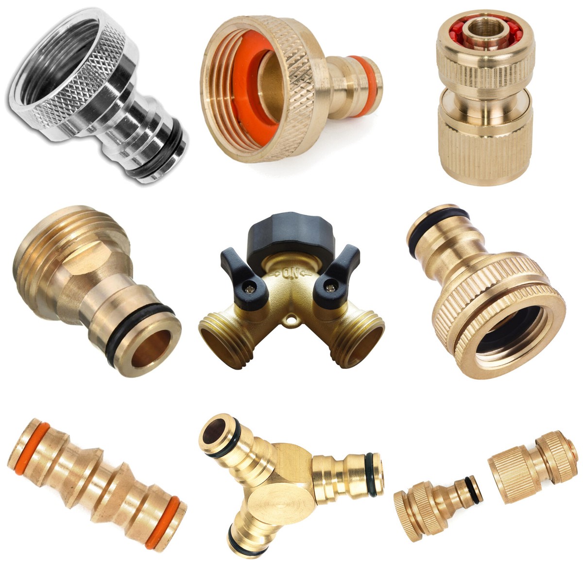 Brass Garden Hose Connector – Universal Tap Adapter, 1/2" & 3/4" Threads